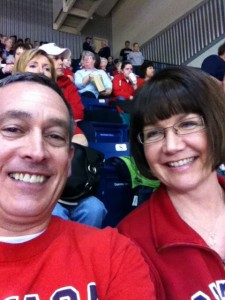 Jon and Karin watching Gonzaga women's basketball in 2011