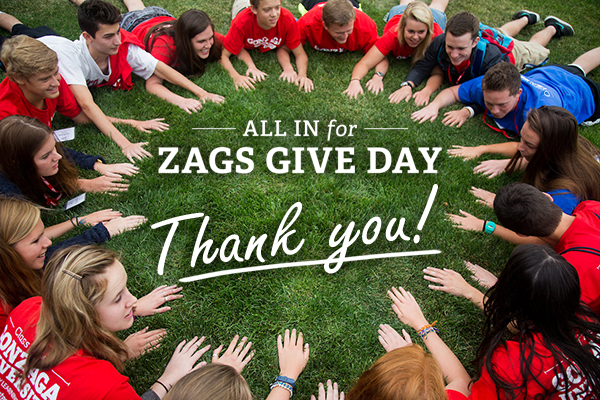 Zags Give Day Thank You