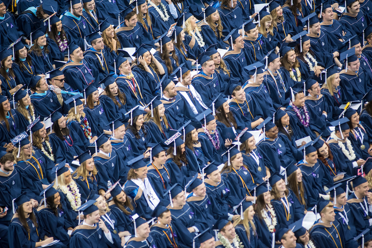 The undergraduate class of 2016 graduates in the Spokane Arena on May 8th, 2016. (Photo by Austin Ilg)