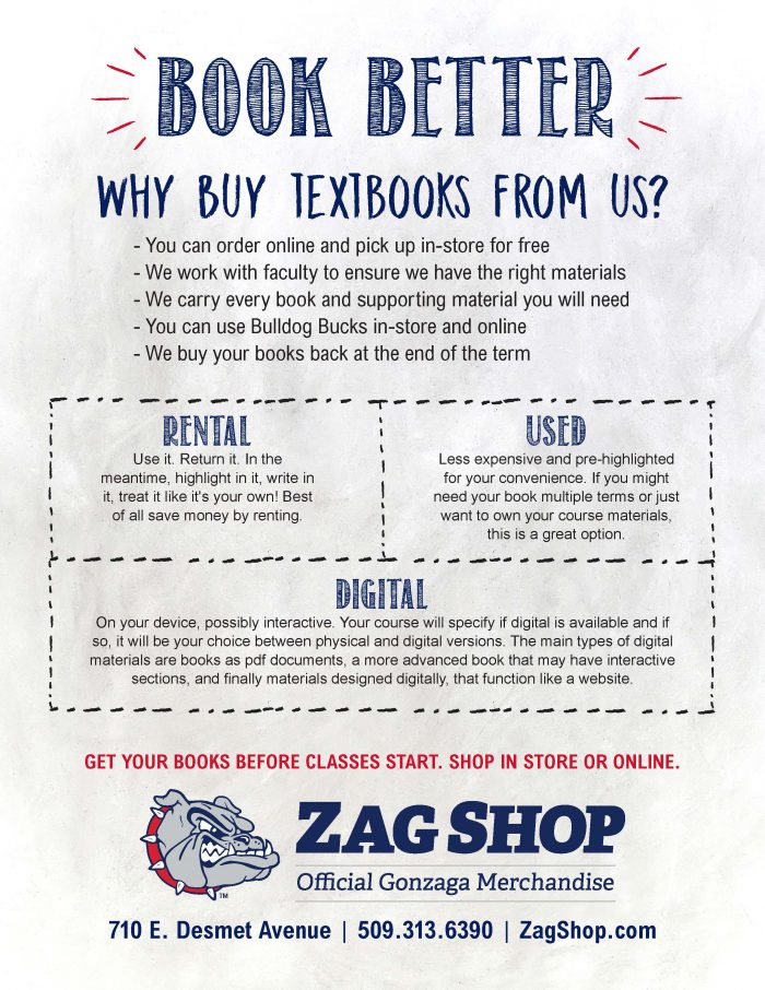ZagShop First Year Student Book Flyer